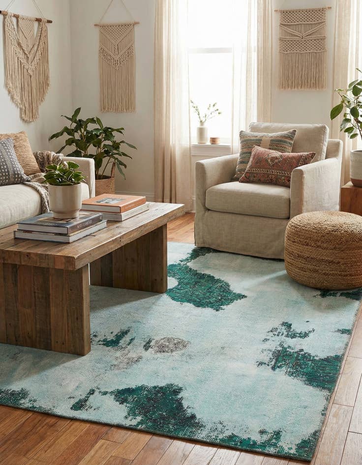 Detail image of 5' 8 x 6' 5  Hand Knotted Ultra Vintage Persian Wool Square Rug