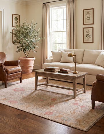 5' 2 x 6' 7 Hand Knotted Oushak Wool Rug