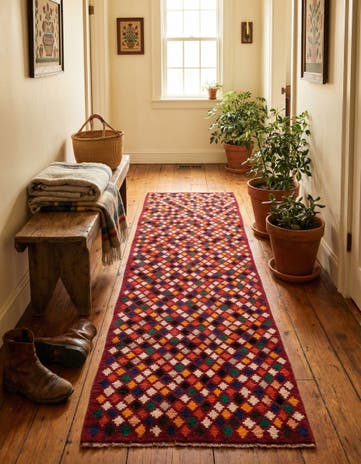 2' 9 x 9' 5 Hand Knotted Balouch Wool Runner Rug