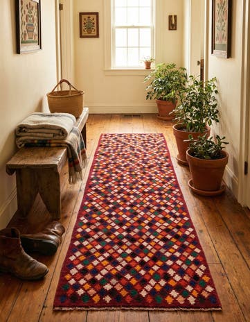2' 9 x 9' 5 Hand Knotted Balouch Wool Runner Rug