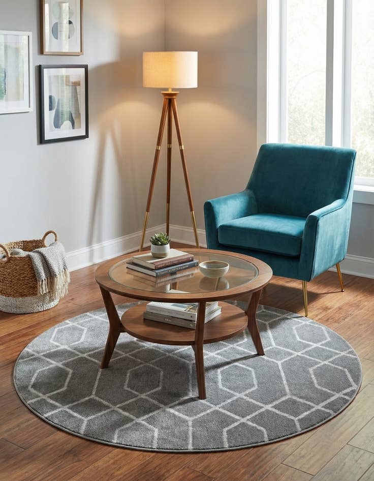 Detail image of 3' x 3'  Marilyn Monroe™ Glam Trellis Round Rug