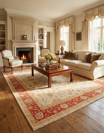 13' 1 x 17' 5 Hand Knotted Peshawar Ziegler Rug