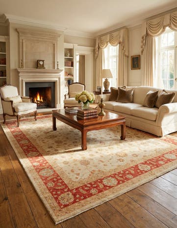 13' 1 x 17' 5 Hand Knotted Peshawar Ziegler Rug