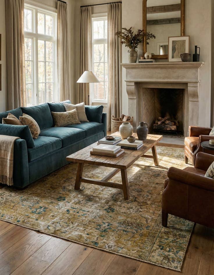 Detail image of 6' 7 x 8' 3  Hand Knotted Ultra Vintage Persian Wool Rug