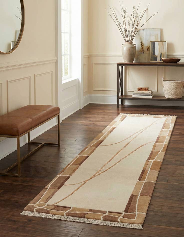 Detail image of 2' 7 x 9' 7  Hand Knotted Darya Wool Runner Rug