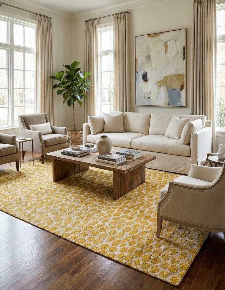 Detail image of 6' x 9'  Hand Knotted Darya Wool Rug