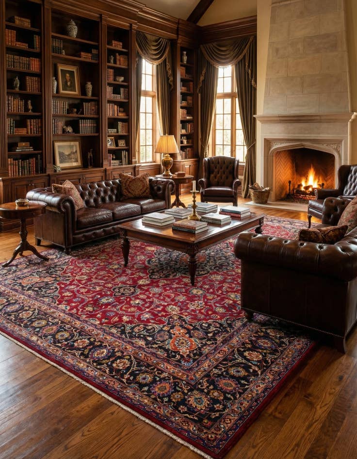 Detail image of  9' 7 x 12' 10  Hand Knotted Mashad Persian Wool Rug