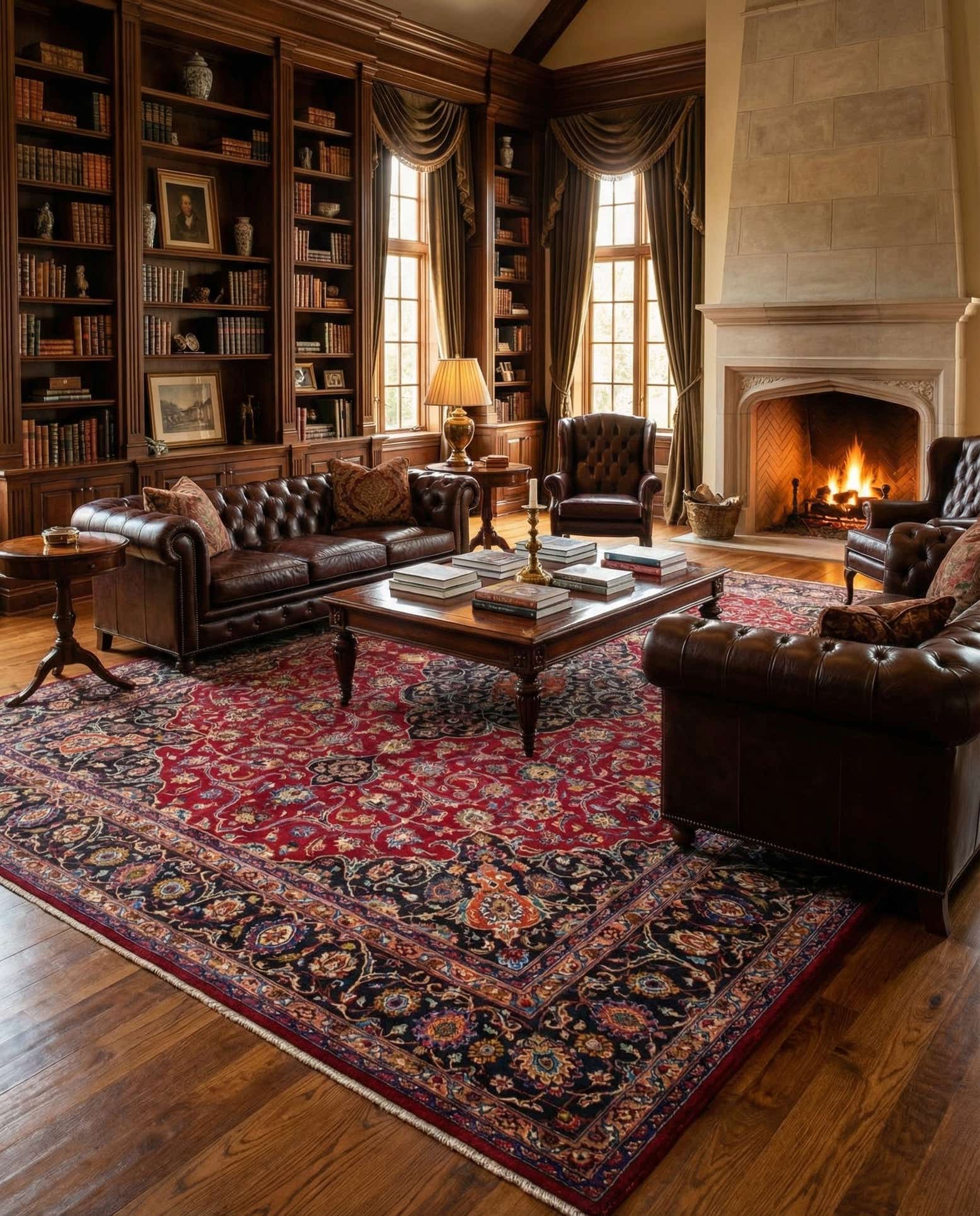 9' 7 x 12' 10 Hand Knotted Mashad Persian Wool Rug