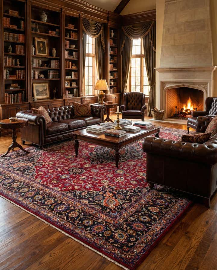 9' 7 x 12' 10 Hand Knotted Mashad Persian Wool Rug