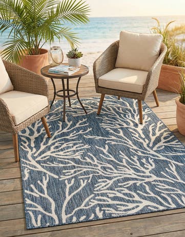 4' x 6' Easy-Clean Coastal Indoor / Outdoor Rug