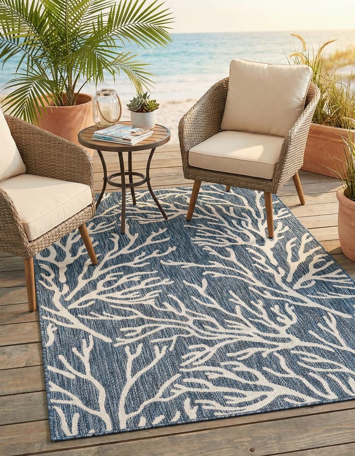 4' x 6' Easy-Clean Coastal Indoor / Outdoo...