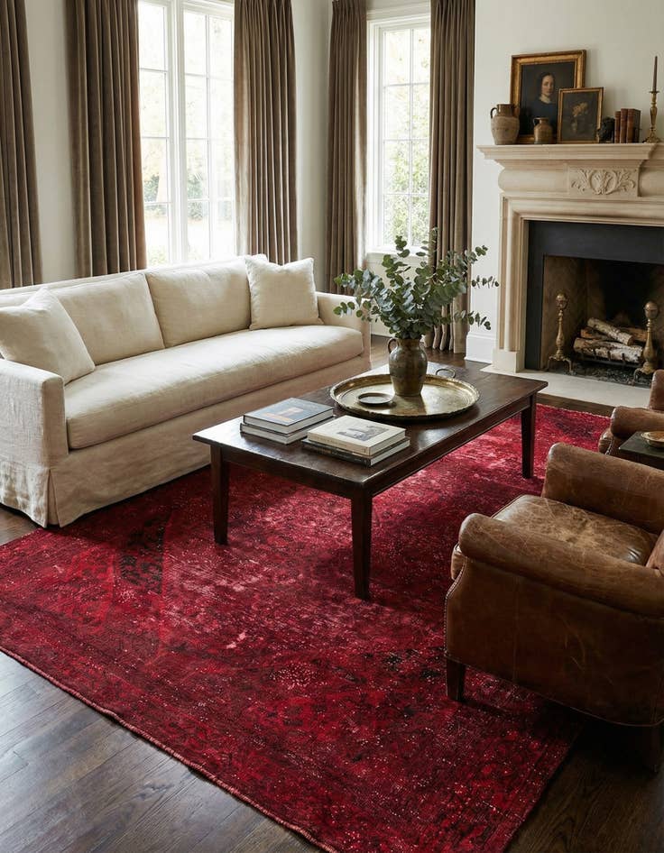 Detail image of  7' 6 x 11' 6  Hand Knotted Ultra Vintage Persian Wool Rug