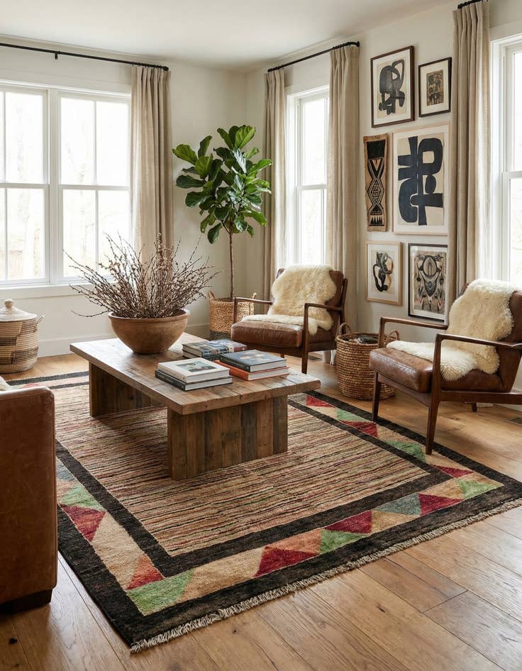 Detail image of  3' 9 x 5' 4  Hand Knotted Modern Ziegler Rug