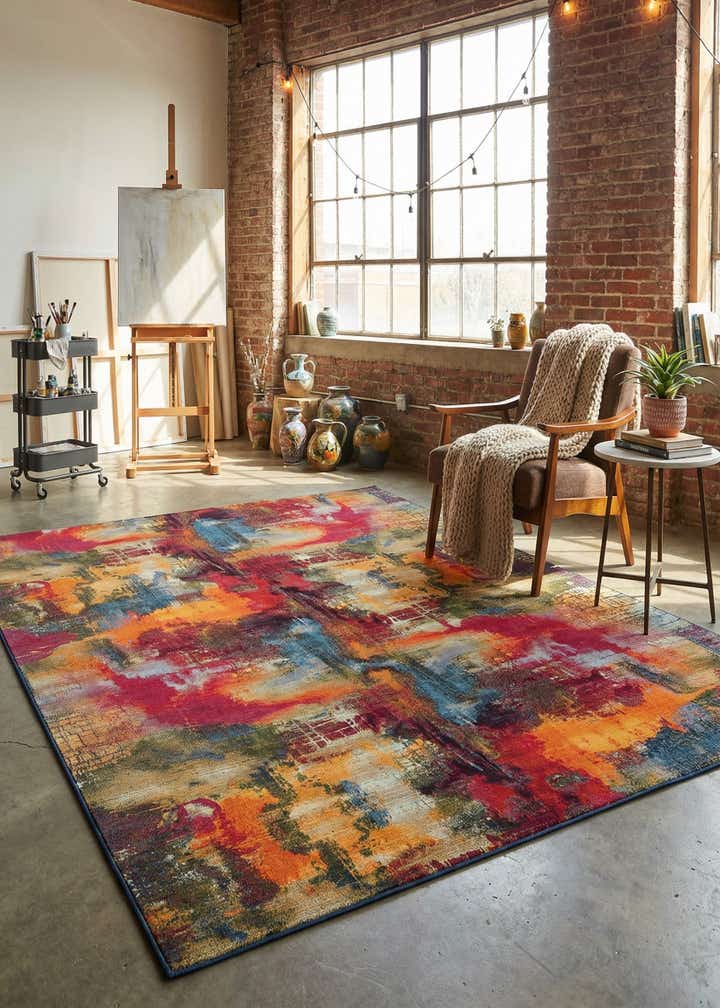 10' x 13' Easy-Clean Modern Indoor / Outdoor Rug