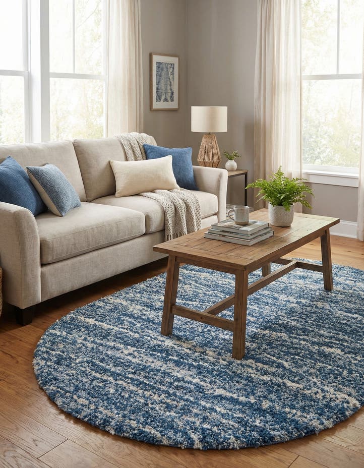 5' 3 x 8' Serenity Shag Oval Rug