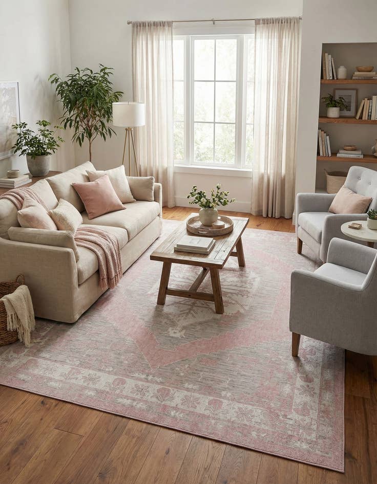 Detail image of  10' x 14'  Washable Traditional Indoor / Outdoor Rug