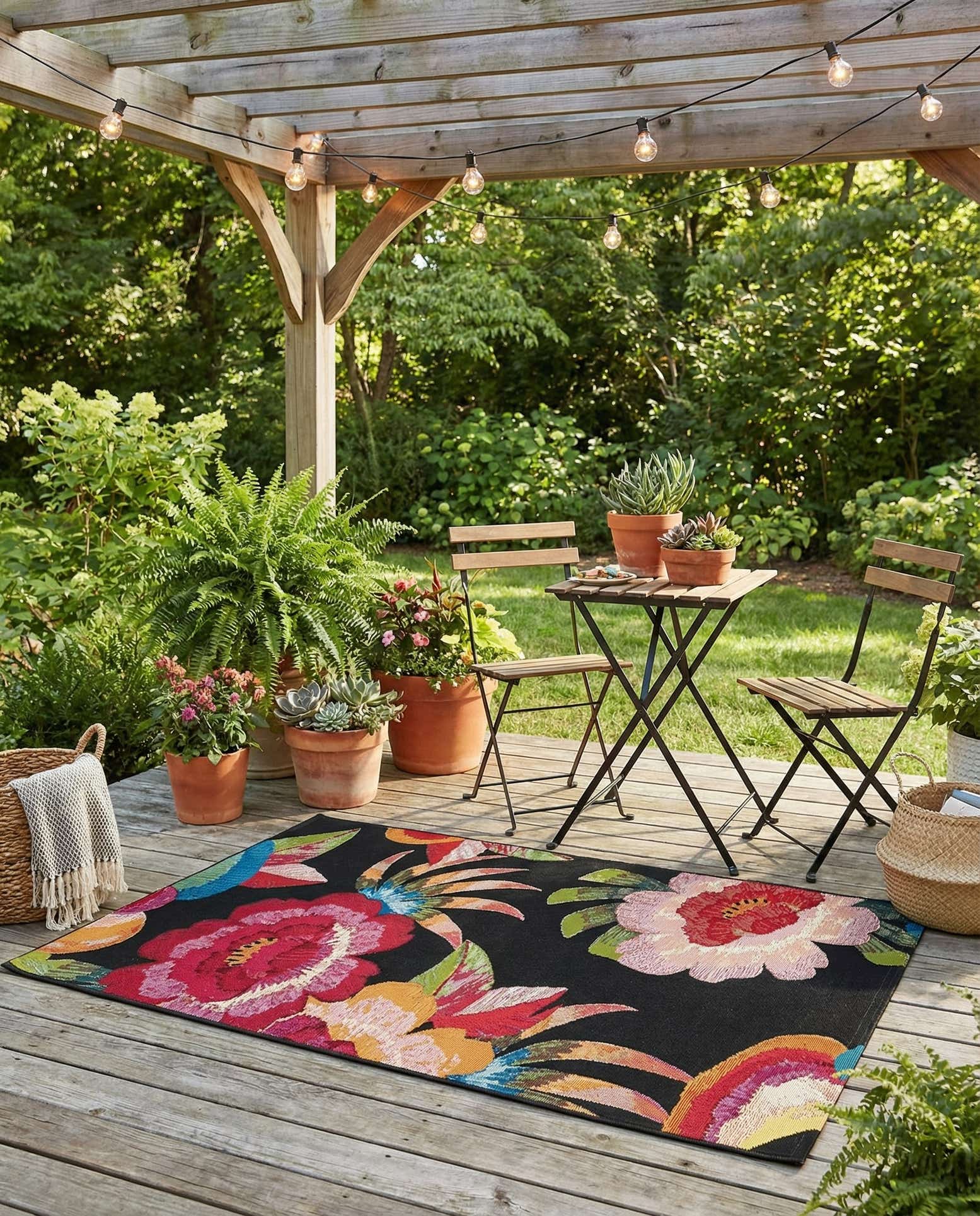 100cm x 160cm Makkelijk schoon te maken Botanical Binnen / buiten Vloerkleed