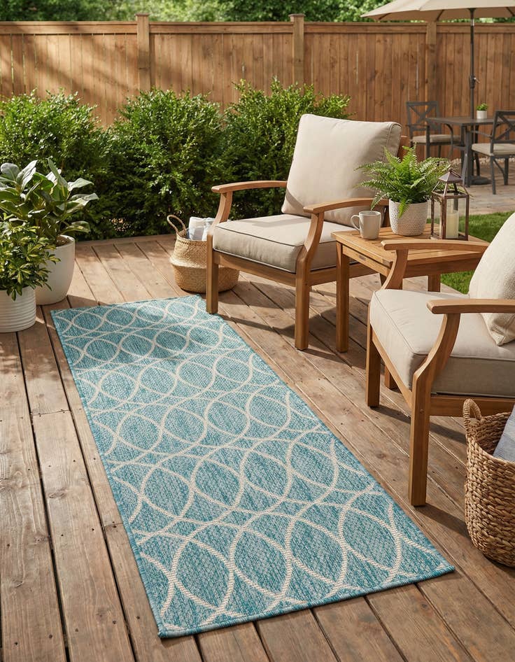 Detail image of 2' x 6' Easy-Clean Lattice Indoor / Outdoor Runner Rug