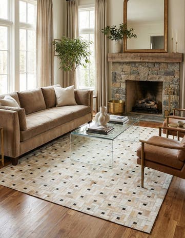 5' 1 x 8' Cowhide Stocks Rug