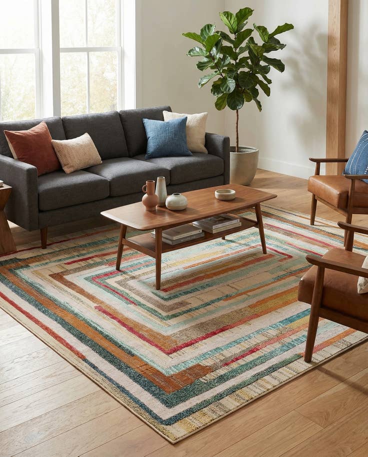 Detail image of 7' 10 x 7' 10 Easy-Clean Casablanca Indoor / Outdoor Square Rug