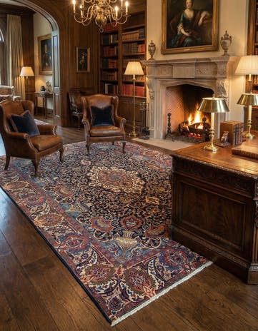 8' 11 x 11' 11 Hand Knotted Kashmar Persian Wool Rug