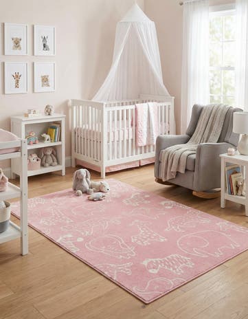 5' 3 x 8' Animals Whimsy Kids Rug