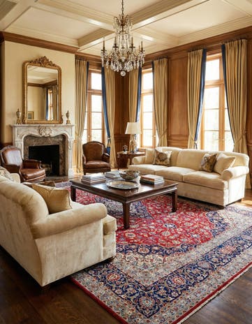 9' 9 x 13' 2 Hand Knotted Kashan Persian Wool Rug
