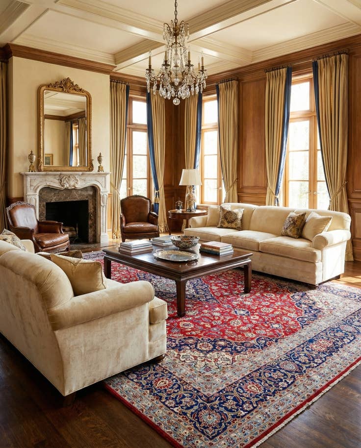 Detail image of 9' 9 x 13' 2 Hand Knotted Kashan Persian Wool Rug