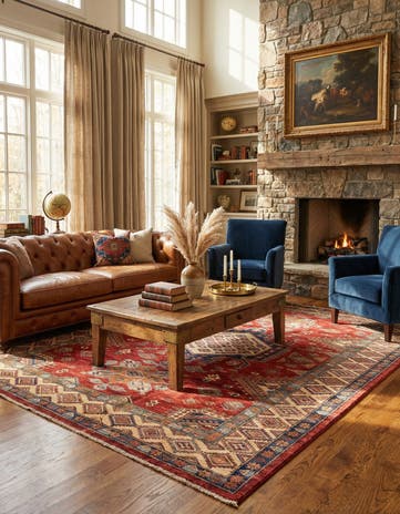 6' 8 x 9' 10 Hand Knotted Kazak Oriental Rug