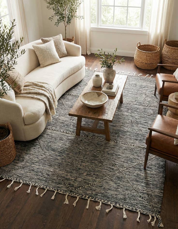 Detail image of 6' 6 x 9' 6  Hand Knotted Moroccan Wool Rug