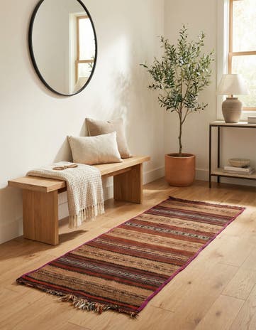 2' 8 x 6' Hand Woven Kilim Modern Wool Runner Rug