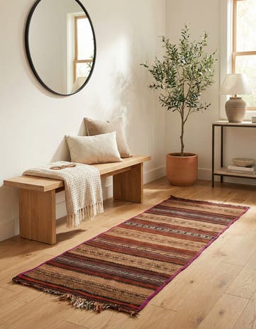 2' 8 x 6' Hand Woven Kilim Modern Wool Runner Rug