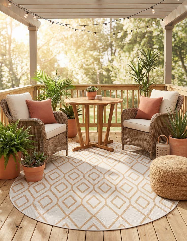 Detail image of 5' 3 x 8'  Washable Jill Zarin Turks and Caicos Indoor / Outdoor Oval Rug