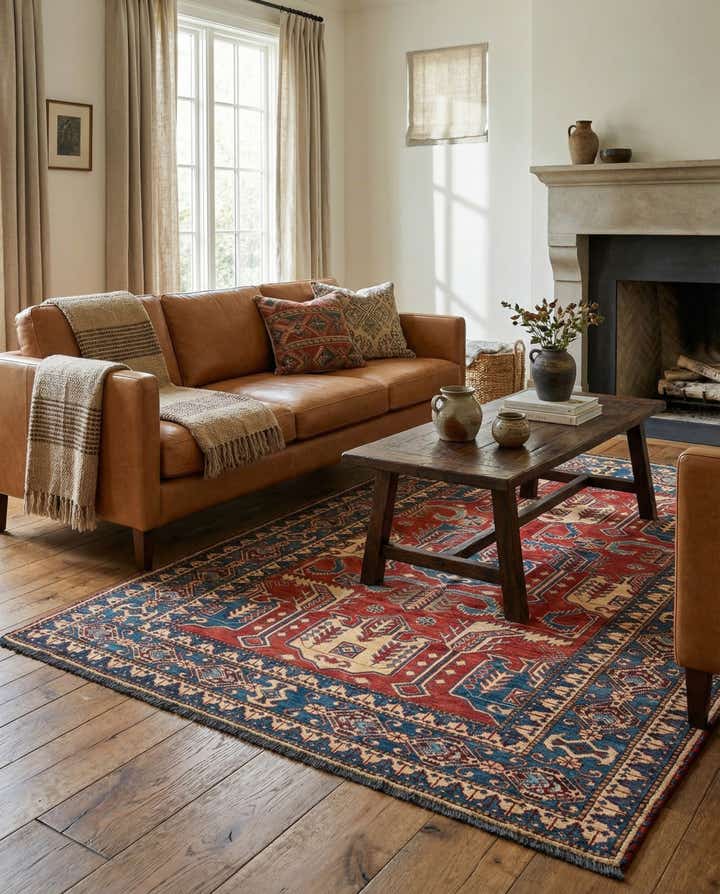 5' 2 x 6' 9 Hand Knotted Kazak Wool Rug