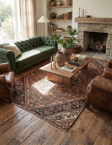 4' 4 x 7' 1 Hand Knotted Ultra Vintage Persian Wool Rug