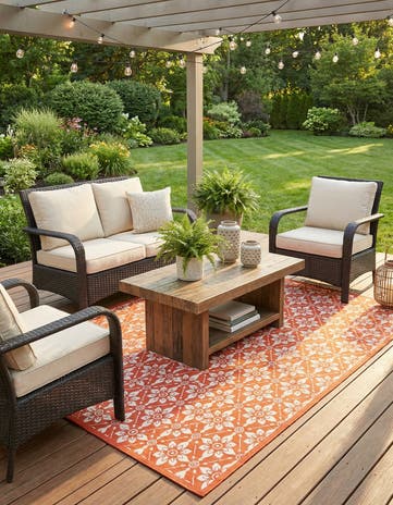 7' 10 x 10' Easy-Clean Lattice Indoor / Outdoor Rug