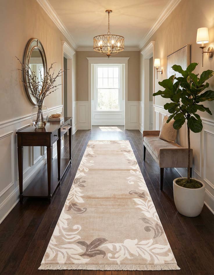 Detail image of 2' 7 x 9' 11  Hand Knotted Darya Wool Runner Rug