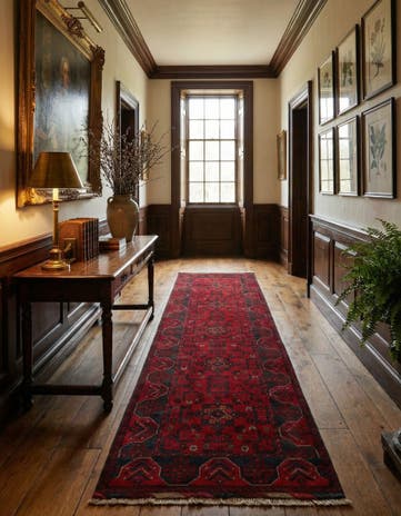2' 11 x 9' 8 Hand Knotted Khal Mohammadi Wool Runner Rug