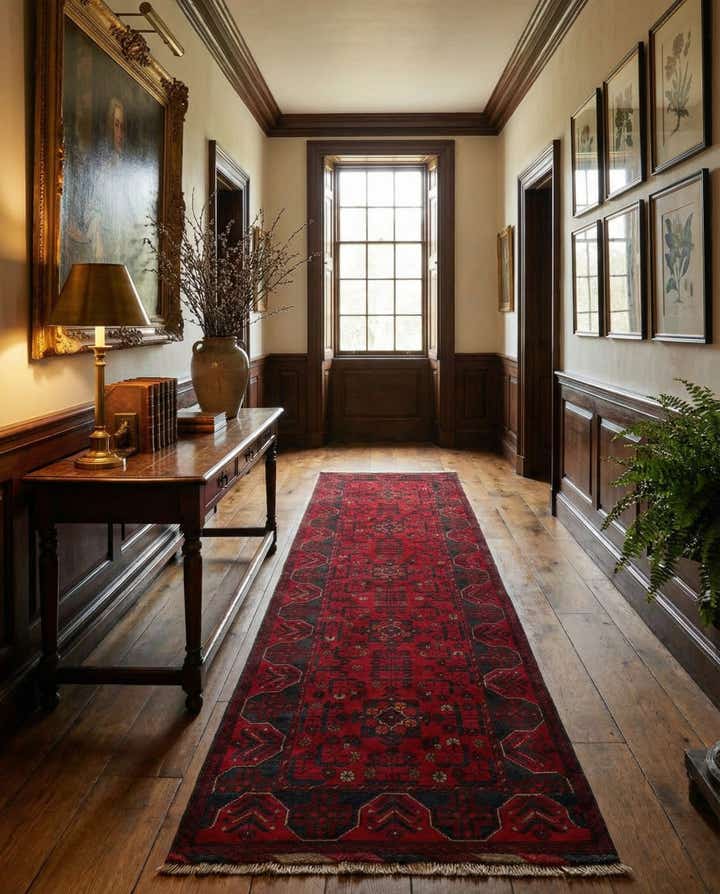 2' 11 x 9' 8 Hand Knotted Khal Mohammadi Wool Runner Rug