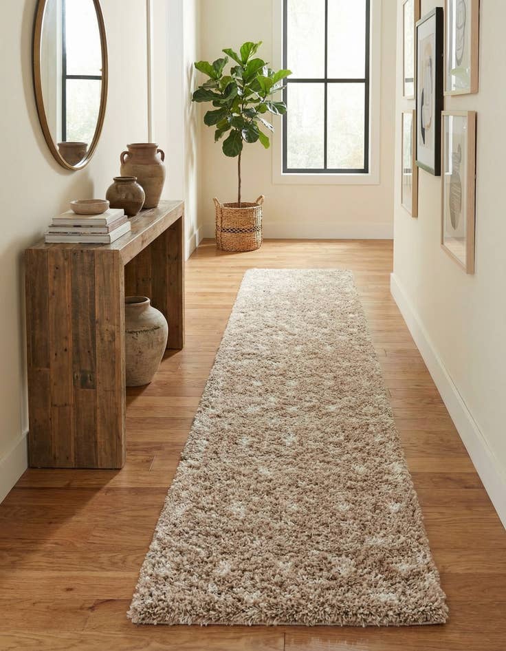 Detail image of 2' 9 x 15' Moroccan Trellis Shag Runner Rug