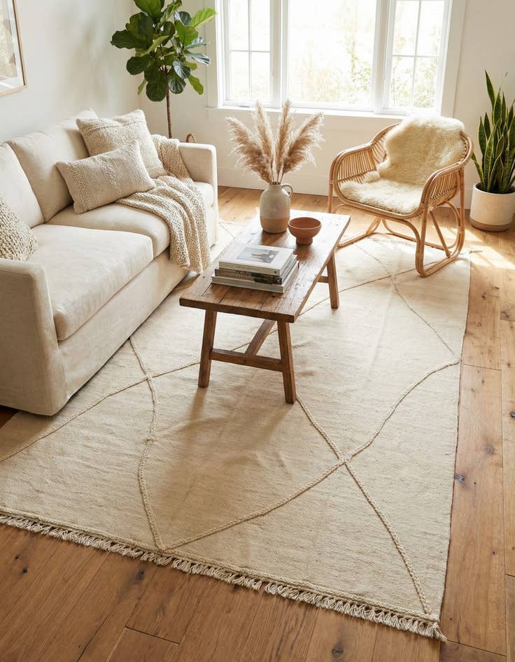 Detail image of 5' 7 x 8' 2  Hand Knotted Moroccan Wool Rug