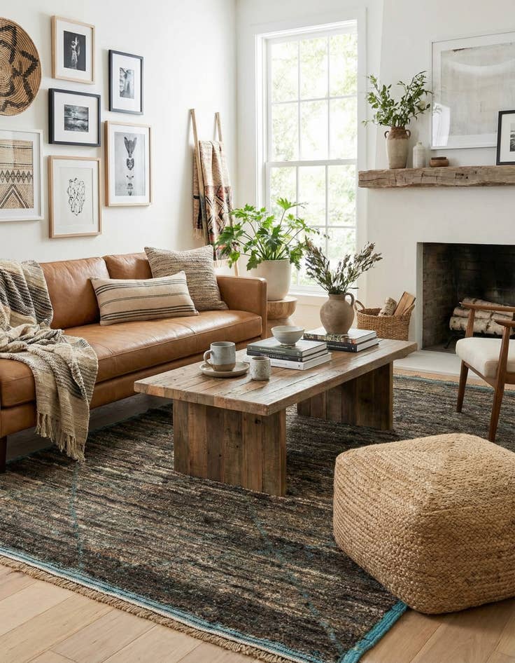 Detail image of 5' 2 x 8' 4  Hand Knotted Moroccan Wool Rug