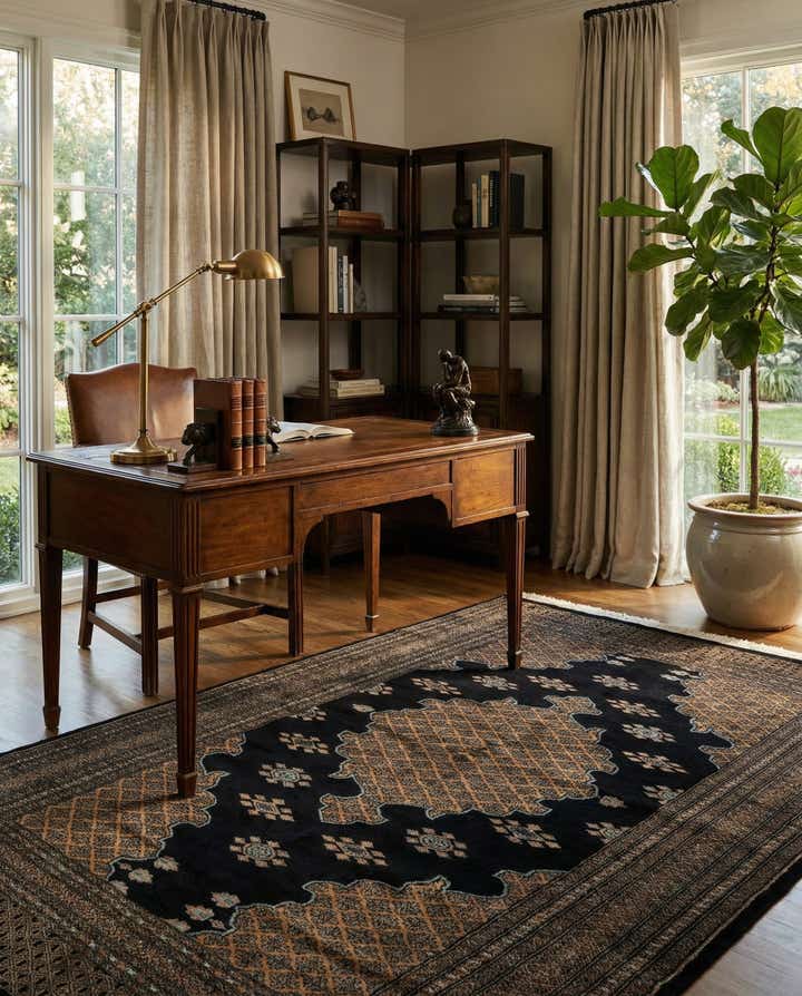 4' 2 x 6' 5 Hand Knotted Bokhara Oriental Wool Rug