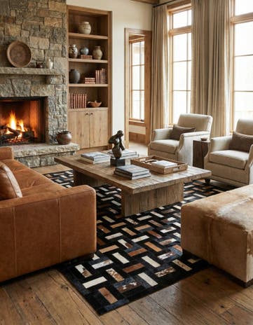 5' 3 x 8' 1 Cowhide - Patchwork Rug
