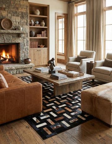 5' 3 x 8' 1 Cowhide - Patchwork Rug