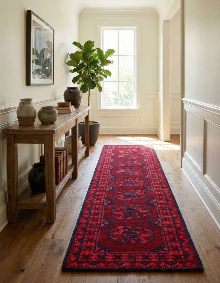 Detail image of 2' 7 x 11' 6  Hand Knotted Moroccan Wool Runner Rug
