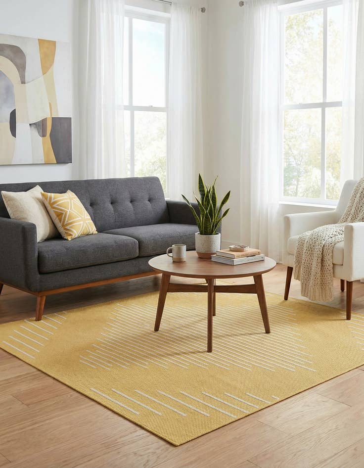 Detail image of  5' 3 x 5' 3  Washable Modern Indoor / Outdoor Square Rug