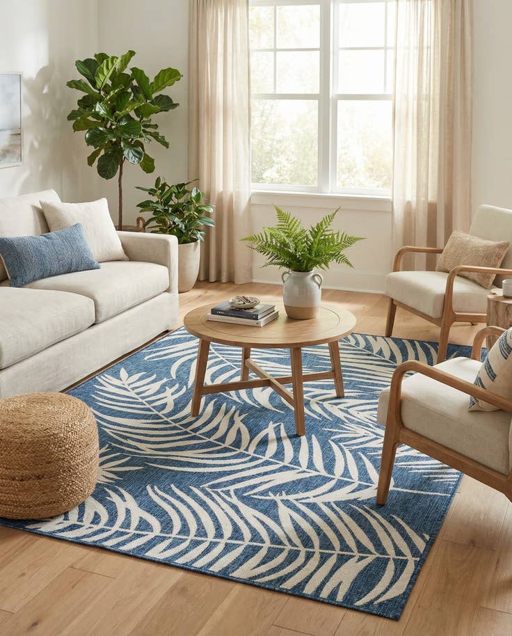 Detail image of 6' x 9' Easy-Clean Botanical Indoor / Outdoor Rug
