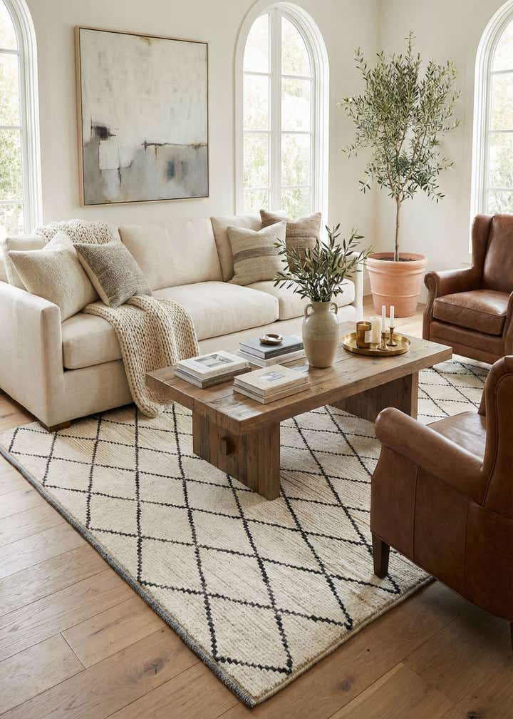 5' 10 x 8' 10 Hand Knotted Moroccan Wool Rug