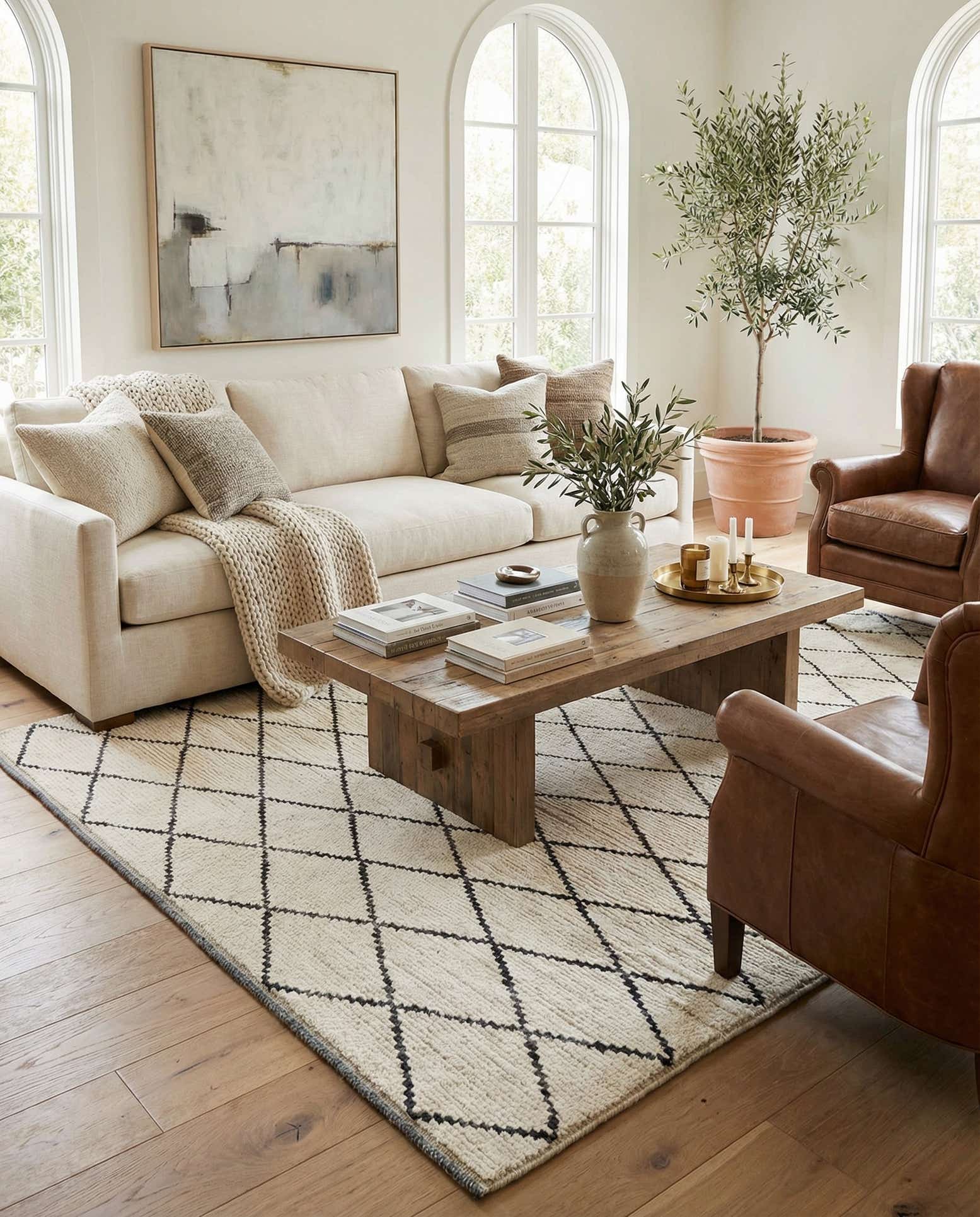 5' 10 x 8' 10 Hand Knotted Moroccan Wool Rug